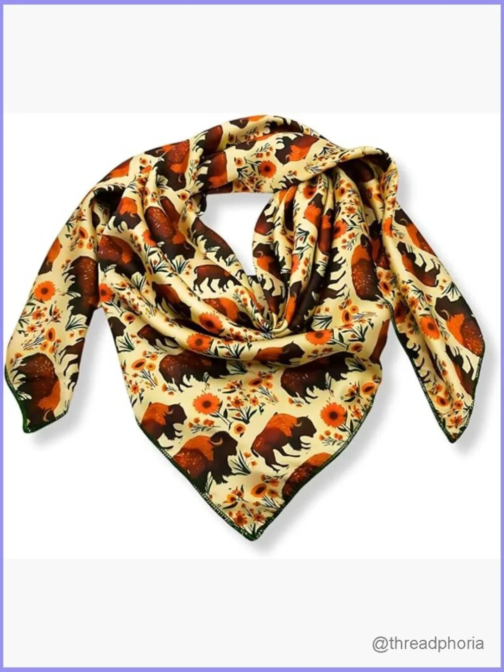 Silk Charmeuse Square Scarf 36x36 Wild Rags Western Cowboy Bandana